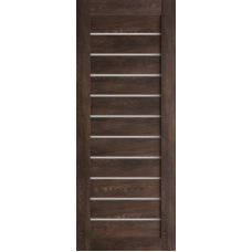 Дверь межкомнатная Леском Техно-12 Шале мореный, стекло белое матовое